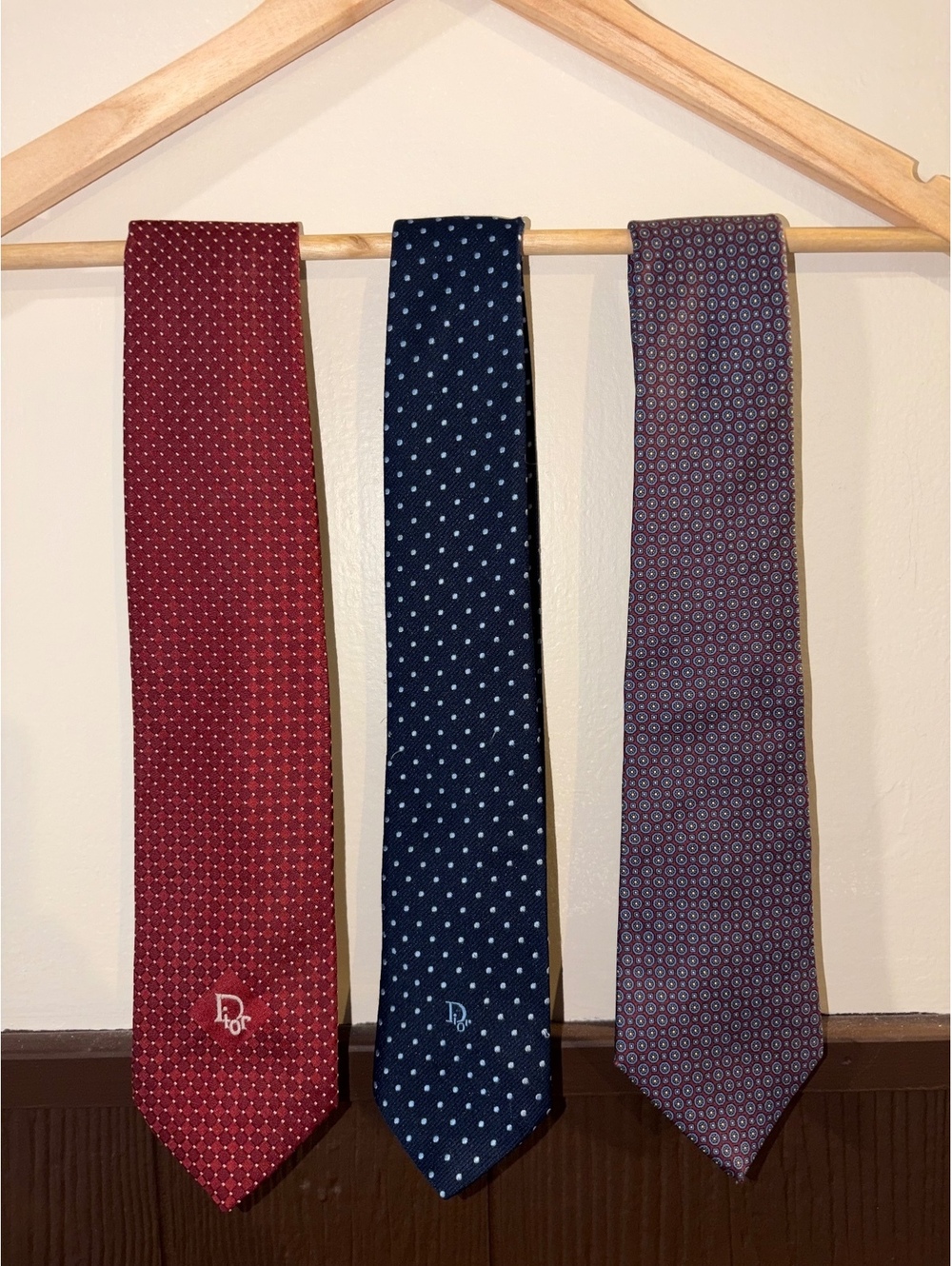 Christian Dior Authentic Vintage Men's Necktie Lot 3 Designer Ties